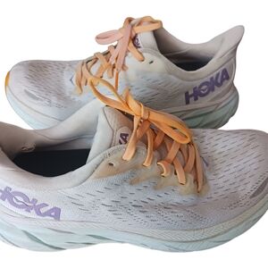 Hoka Women's White and Purple Running Shoes